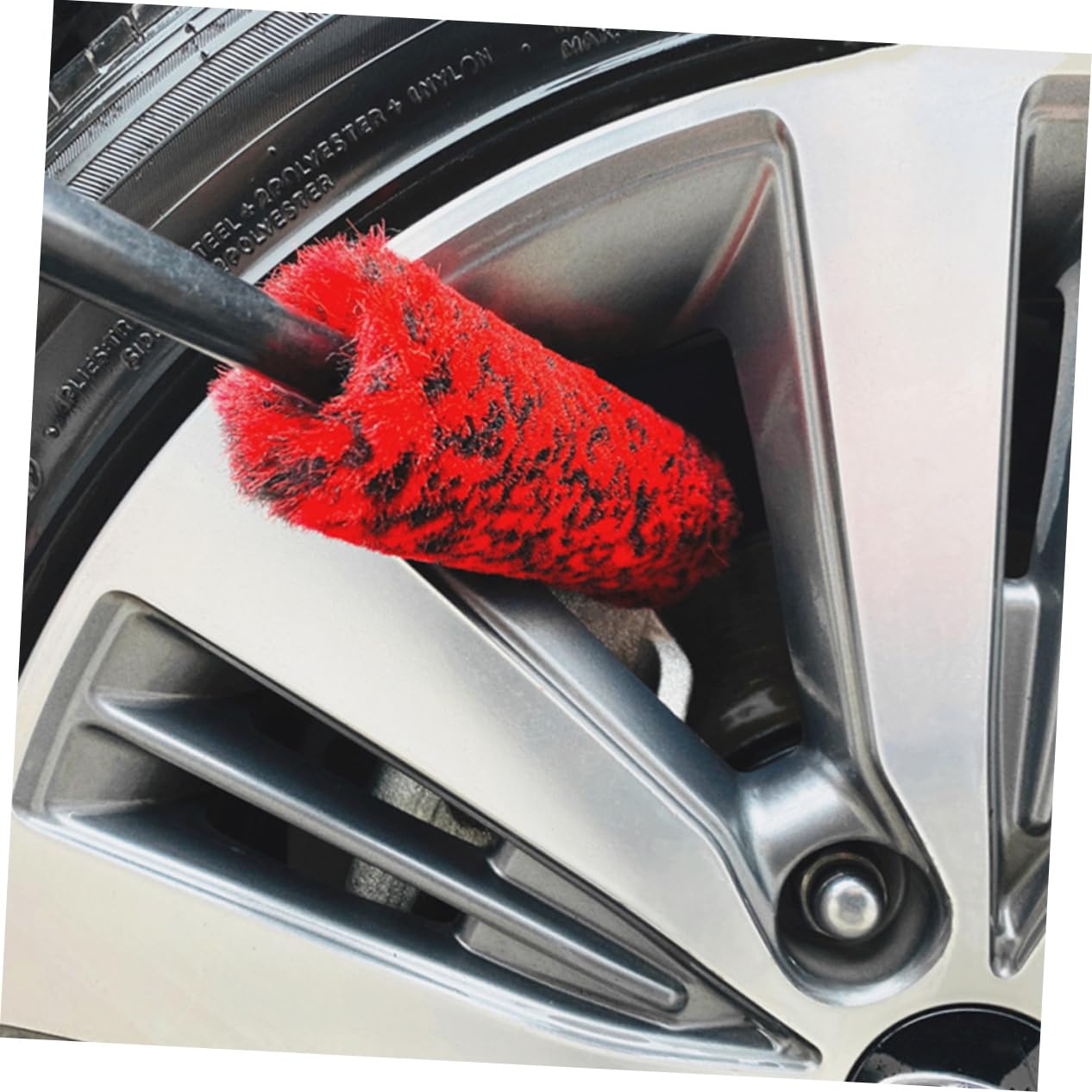 Gatuida Set di 3 Spazzole per Pulizia Cerchioni Auto in Fibra e Pom Manico Ergonomico per Pneumatici e Ruote, la Pulizia Interna e Esterna dell’Auto