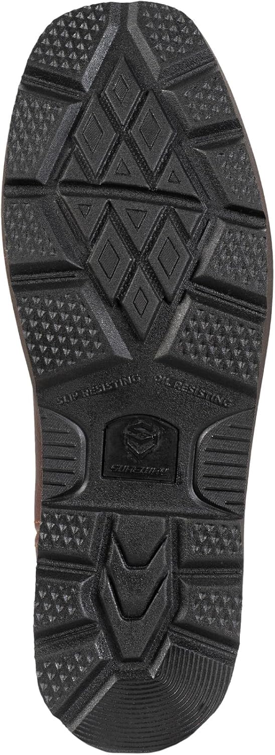 SUREWAY Mens Western Square Toe Cowboy Boots for Men,Soft/Steel Toe Full Grain Leather Slip On Pull On Work Boots for Construction Farming,Waterproof Steel Toe Dark Brown,Size 11 - Image 5