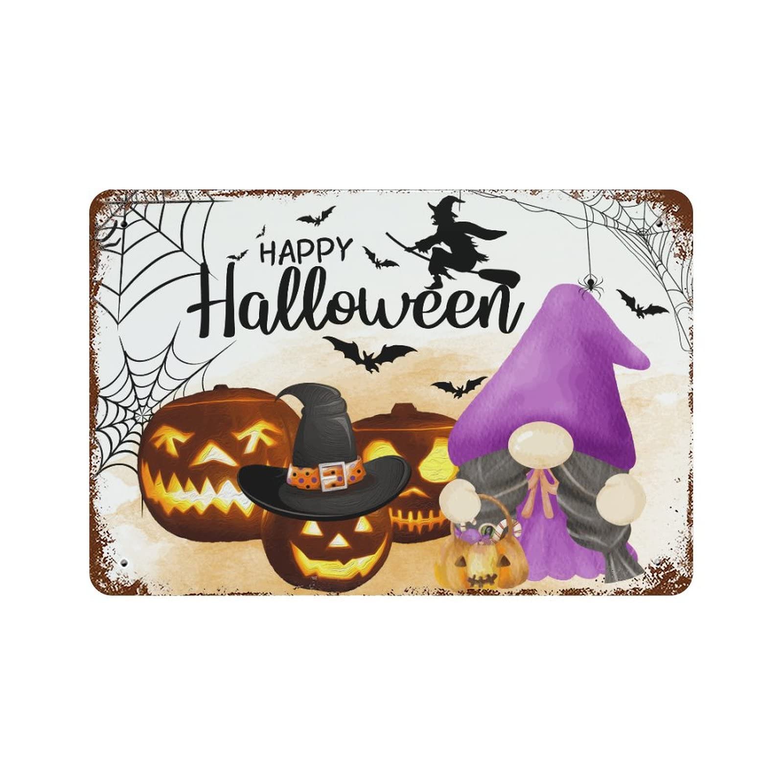 YEAHOME 2 Pali Da Giardino In Metallo Per Halloween, Decorazioni A Forma Di Zucca Con Cappello Da Strega, Jack O' Lantern, Per Esterni - 4