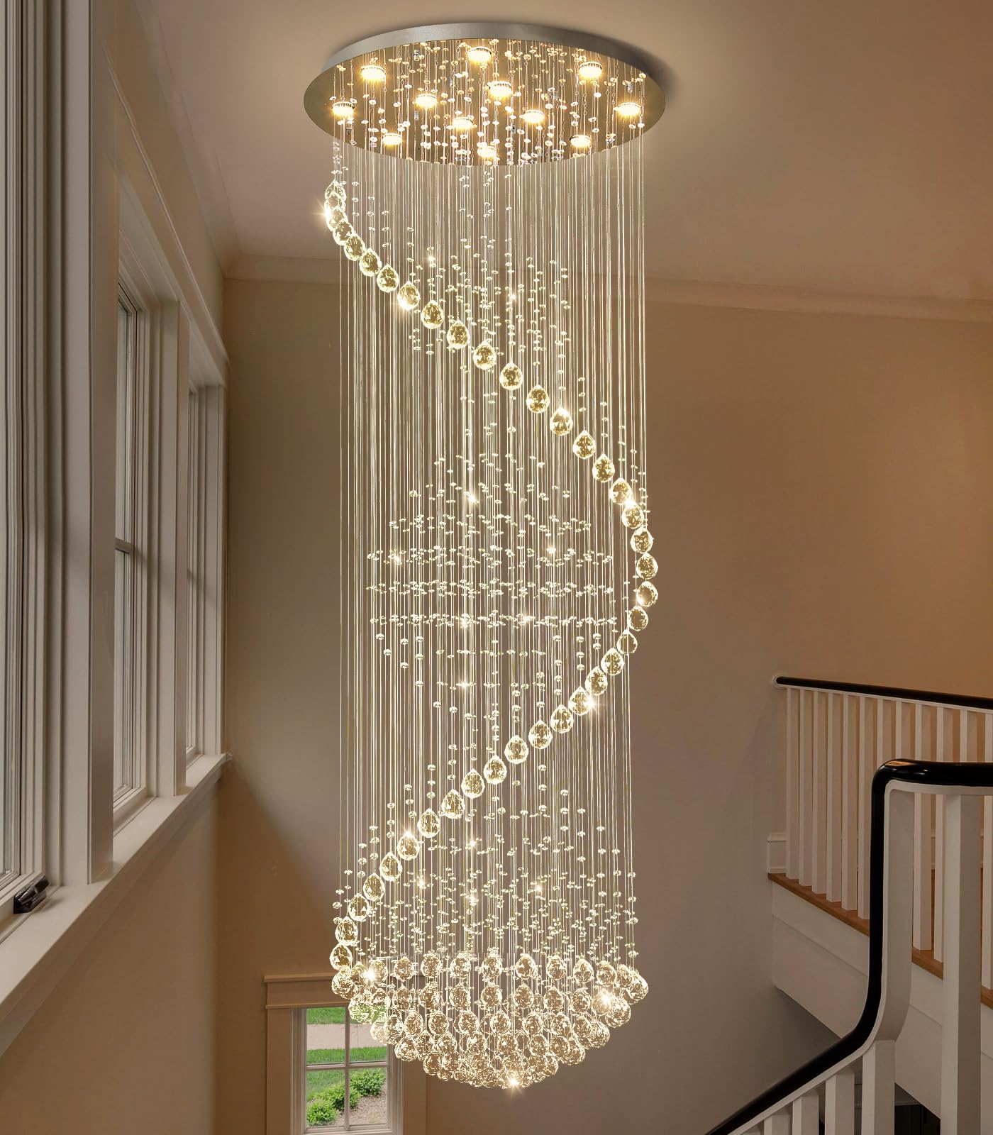 cenozo Crystal Chandelier High Ceiling Chandeliers for Staircaes