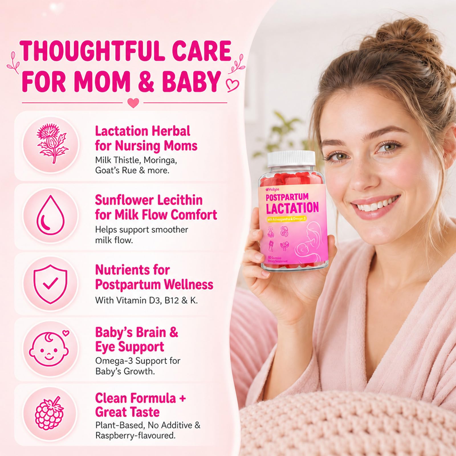 Lactation Support - Lactation Supplement for Breastfeeding Moms, 60 Gummies — Amazon image 6