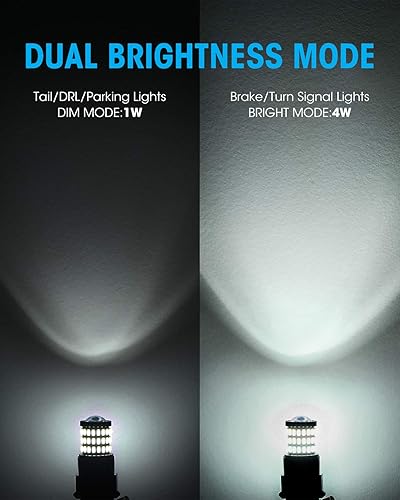 Miniatura 21 de Yorkim Bombilla LED ultra brillante 7440 roja T20 7441 7443 7444 W21W para luz de marcha atrás de respaldo, luz de ruptura, luz trasera, luz de Rojo