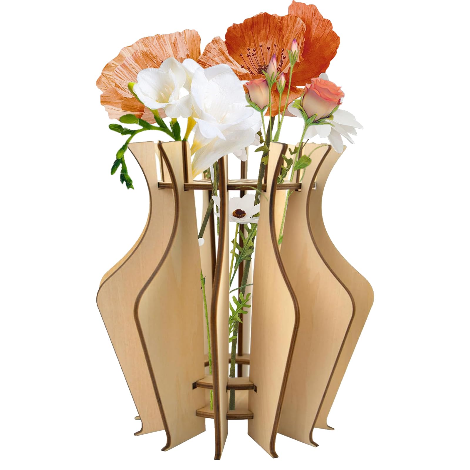 Vaso Di Fiori Finto Jigsaw - Bouquet Da 20cm, Fiori Artificiali, Decorativo Moderno - Foto 11