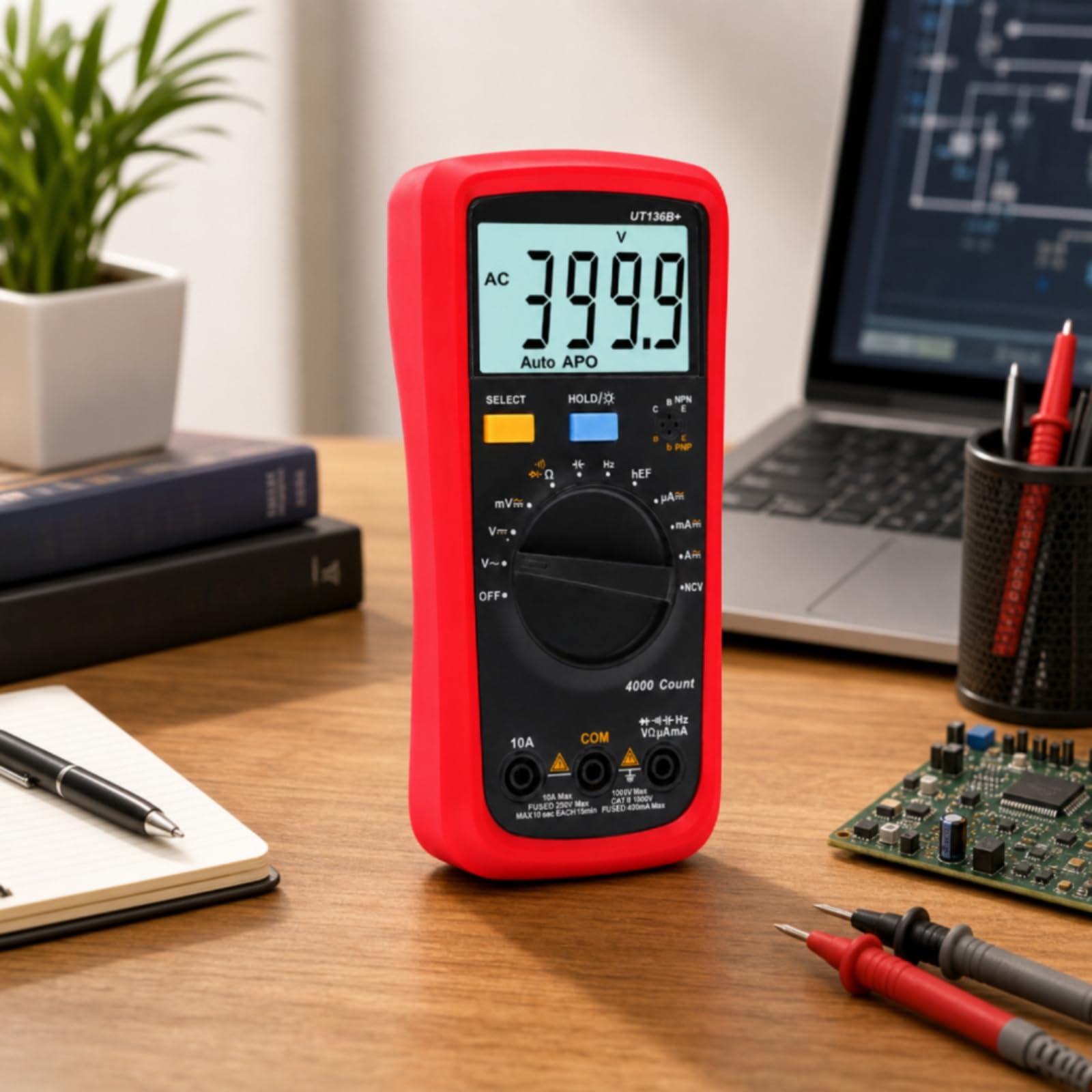 Strumento di Elettrico Compatto Multimetro con Selettore Giratório Tester Elettrico per Tecnici