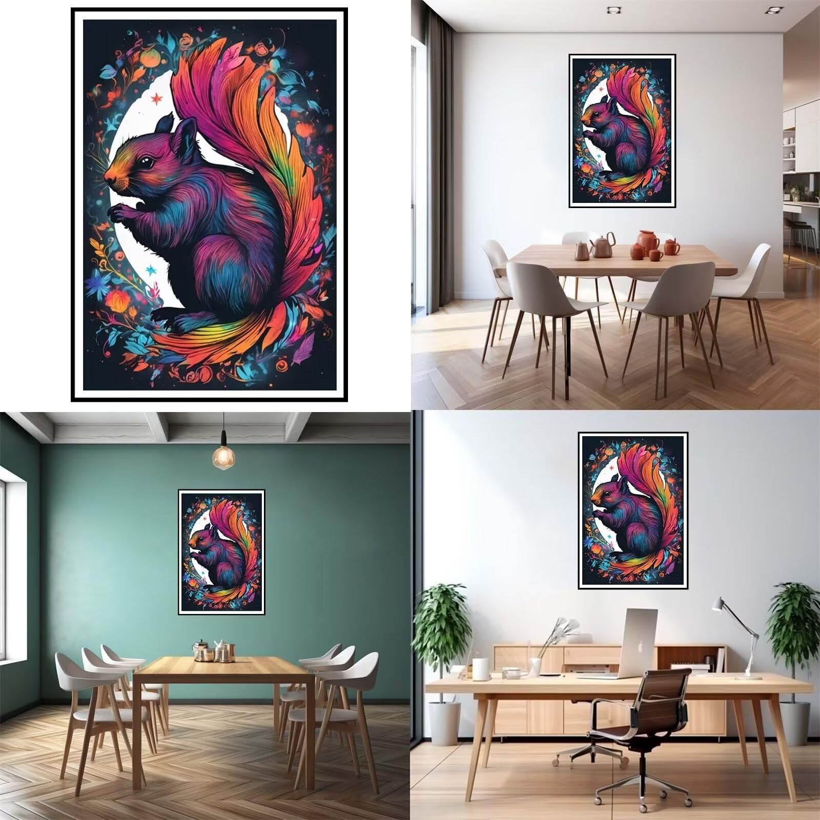 5D DIY Diamante Art Pintura kit Completo, Diamond Painting Adultos Niños Rhinestone Bordado de Punto de Cruz Artes Pintura Painting, Cuadros Decor para Cuarto, Sala de Estar - (Ardilla animal) 60x90cm