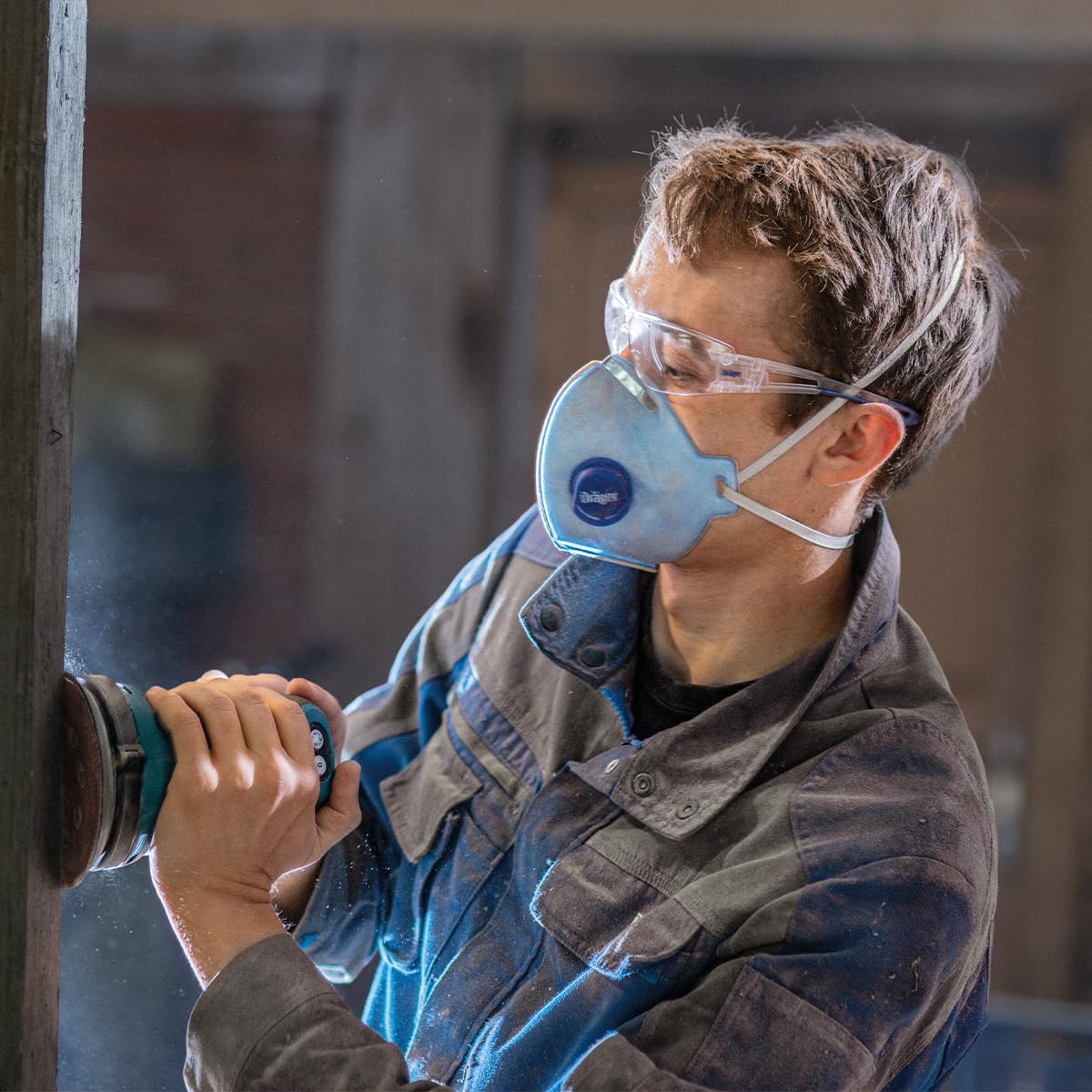 Dräger X-plore 1720 C V Masque FFP2 à valve - Lot de 10 | Masque jetable fabriqué en France pour bricolage, ponçage, chantier