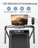 UMAY Laufband für Zuhause Klappbar mit Steigung 16%, 10KM/H Walking Pad Klappbar mit Steigung, Fernbedienun, LED Anzeige, Laufbänder mit Handläufen, 3.0 HP Treadmill for Home, Belastung 136KG