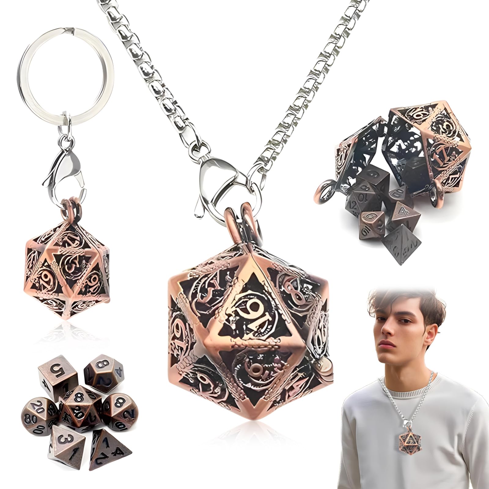 Sprießen Juego De 7 Dados De rol, Mini Juego De Dados DND, Juego De Dados D&D, Dados Poliedricos, Dados De rol D&D, para Dungeons and Dragons DND RPG MTG D20, D12, D10, D8, D6, D4