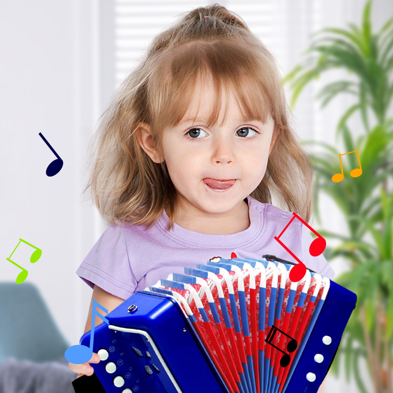 Fisarmonica musicale - organo giocattolo, strumento sonoro per i | 7 strumento di gioco, respiro a bello, pianoforte per l'asilo, regalo di compleanno, giocattolo compresso per i