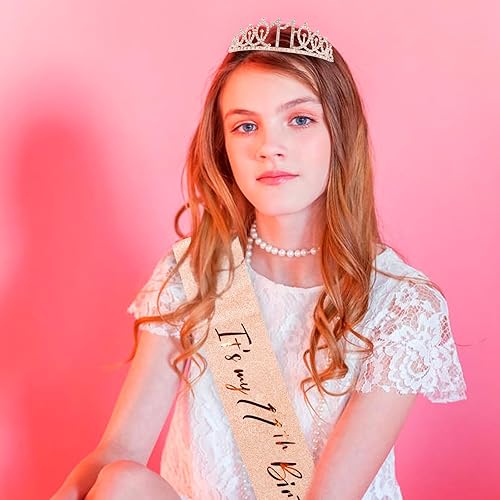 Miniatura 212 de CIEHER Juego de corona de cumpleaños 50 + banda de 50 y fabulosa banda + pin de perlas, tiara, regalos de 50, decoraciones para mujeres amigas