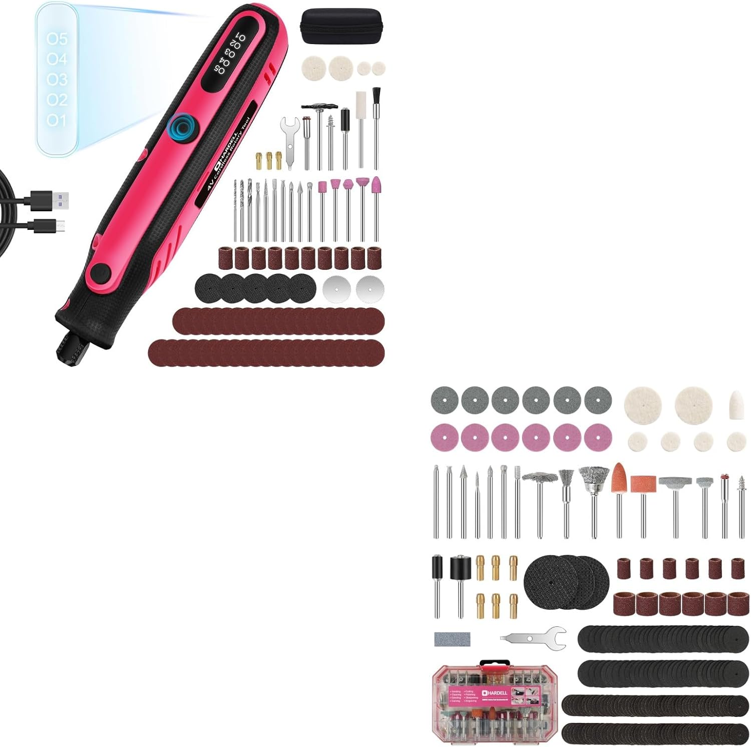 HARDELL Mini Cordless Rotary Tool&230pcs Accessories