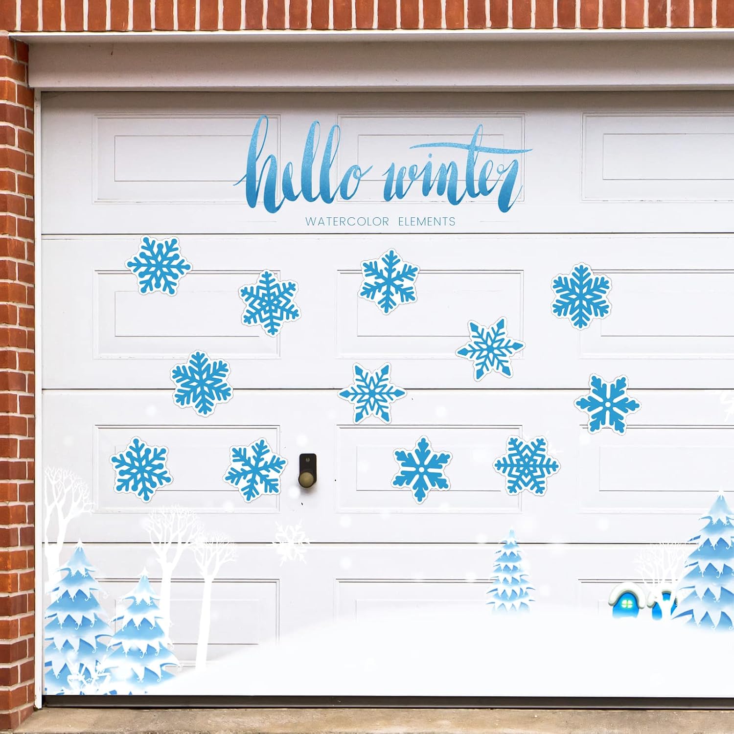 Konohan 12 Pcs Christmas Snowflake Car Magnet Winter Fridge Decals,Blue image 5