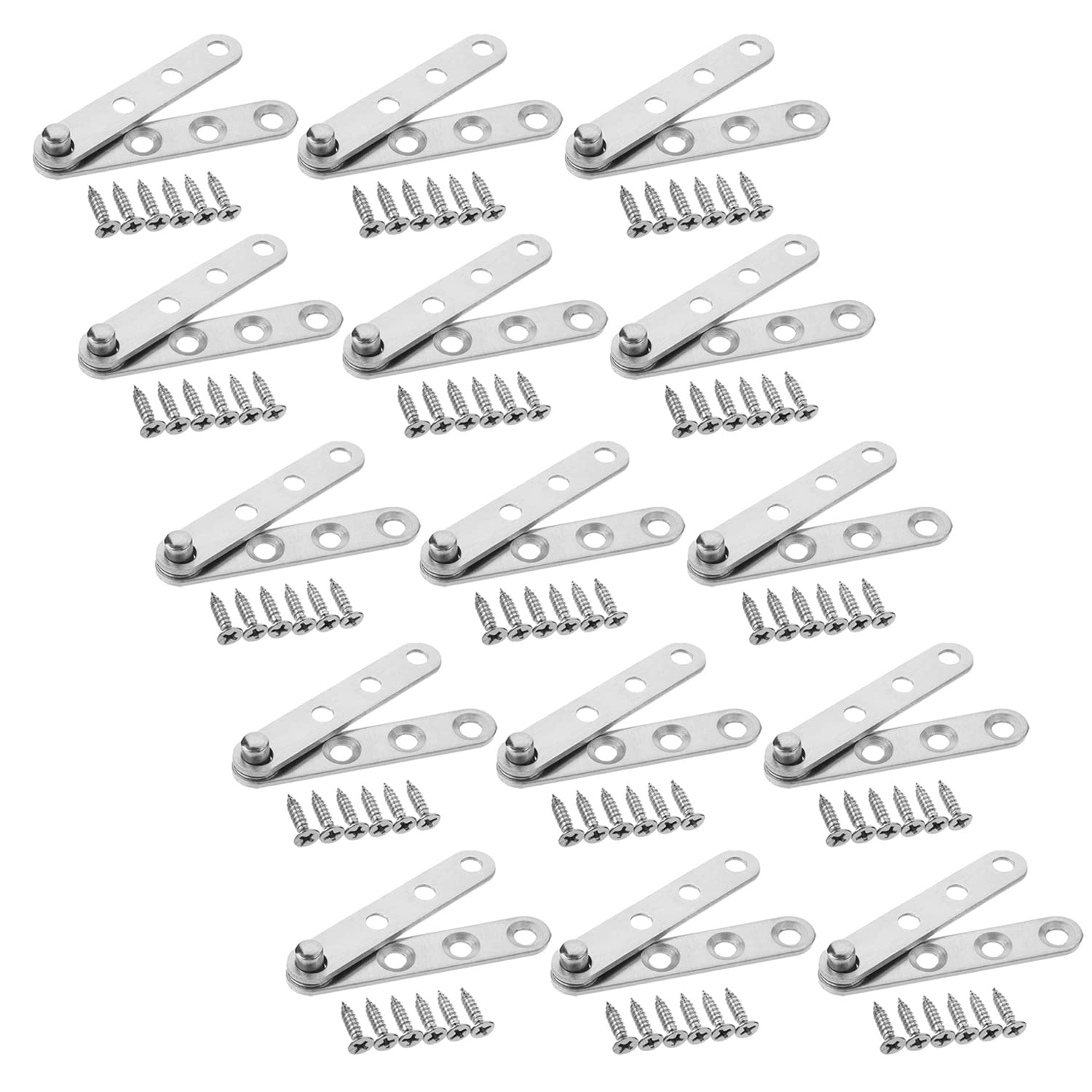 Nvsfzgiyg One Color Hinge,Hinges,Hardware,Door Pivot, 360 Degree Rotation Hidden, 60 X 11Mm Silver Stainless Steel For Wooden And Cabinet, 15Pcs