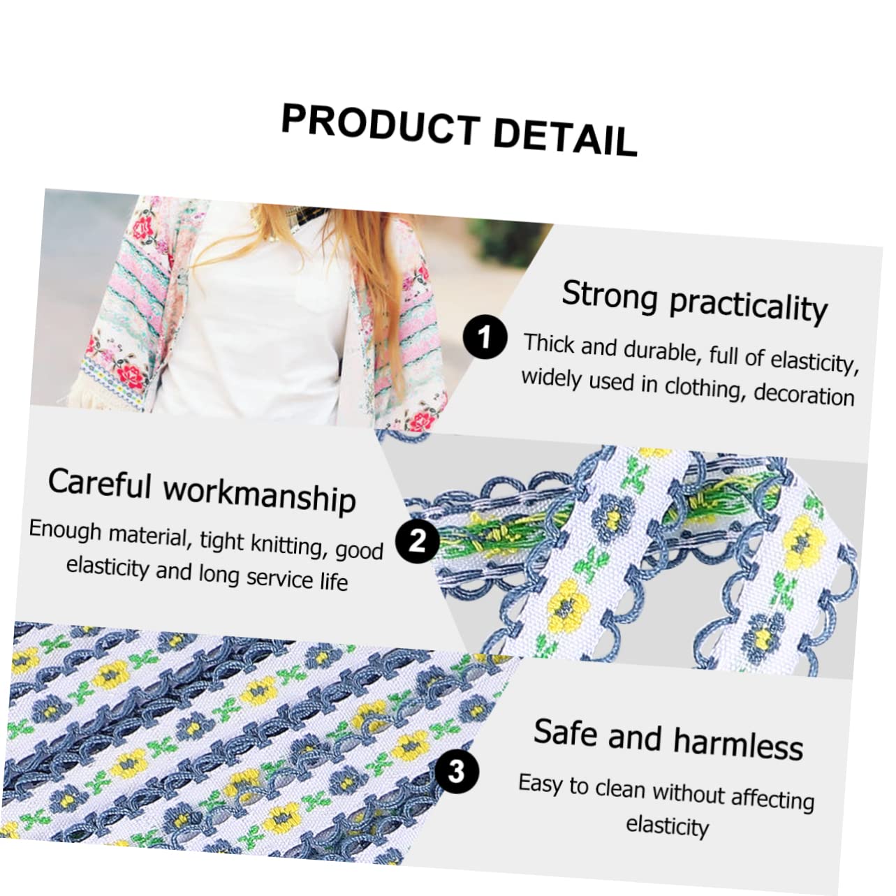 SHINEOFI 2piezas Accesorios De Ropa Estilo Bordado De Encaje Floral Cinta De Encaje Bordada Para Trajes Antiguos Yards