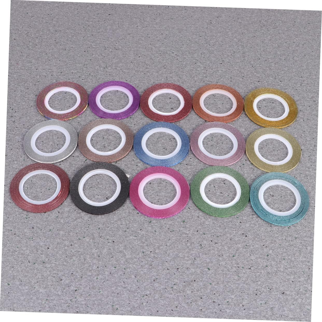 Healifty 14 Rolls Nail Art Line Tape Set with Shiny Colors Self Adhesive Nail Stickers for Manicure DIY Decoration Sparkle Strips for and Crafts