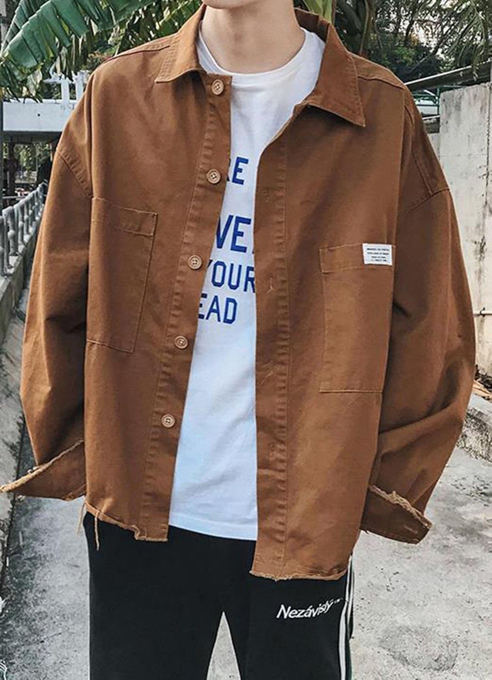 Amazon Bscoolメンズ アウター 秋 ジャンパー ゆったり ジャケット ストリート 韓国ファッション スタジャン メンズ秋服 コート ジャケット 通販