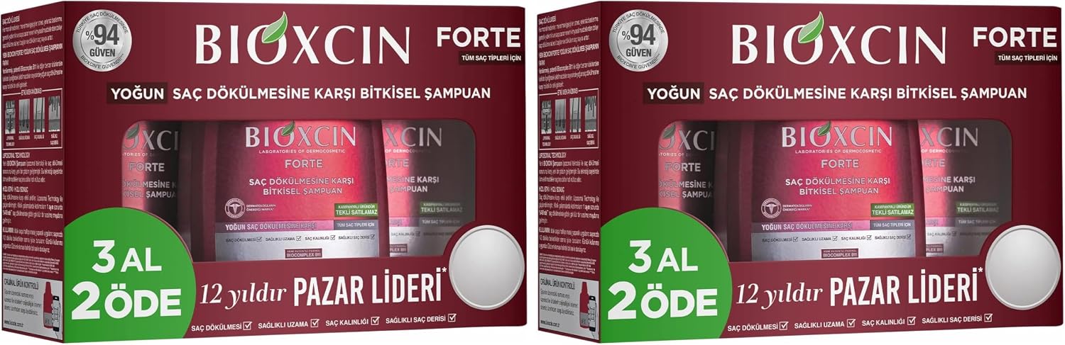 Bioxcin Forte Şampuan 300ml 3al2 Öde (2 paketi)
