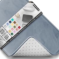 Vista 128 de Clara Clark - Tapete para baño, de espuma viscoelástica, terciopelo y felpa ultra suave, antideslizante, lavable a máquina y de secado rápido, de 17
