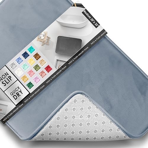 Miniatura 129 de Clara Clark - Tapetes para baño de espuma viscoelástica, terciopelo y felpa ultra suave, antideslizantes, lavables a máquina y de secado rápido,