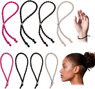 SyhirNmly Adjustable Hair Ties, Hair Ties for Thick Hair Curly Hairstyle Ponytails, Puff Cuff for Women Natural Curly Hair (Four colors, Standard Size)