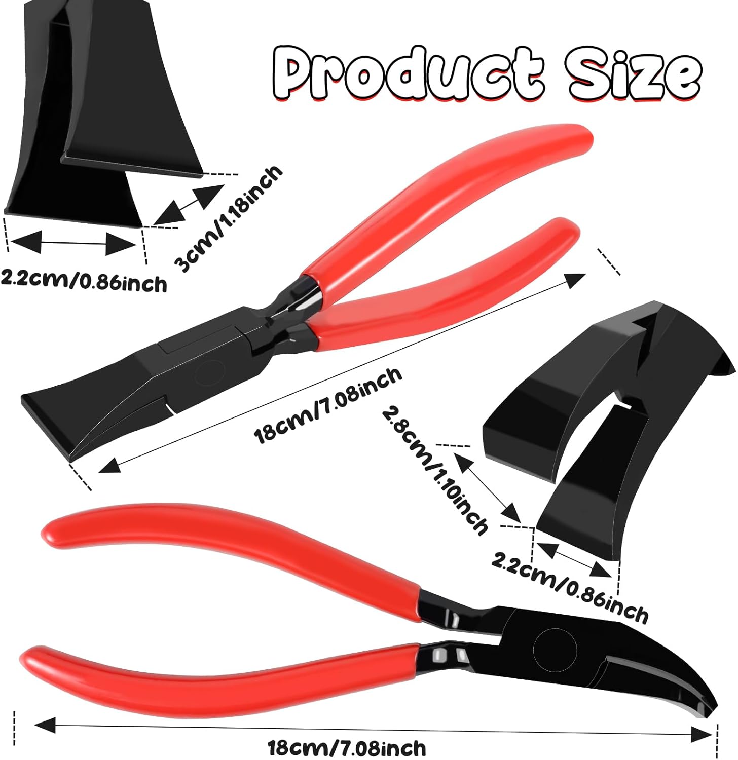 2Pcs Sheet Metal Hand Seamer, Metal Sheet Bender Plier, Premium Metal Sheet Straight Plier, Mini Straight, 45° Bending Sheet Metal Tool with Anti-Slip Handle for Metal Sheet