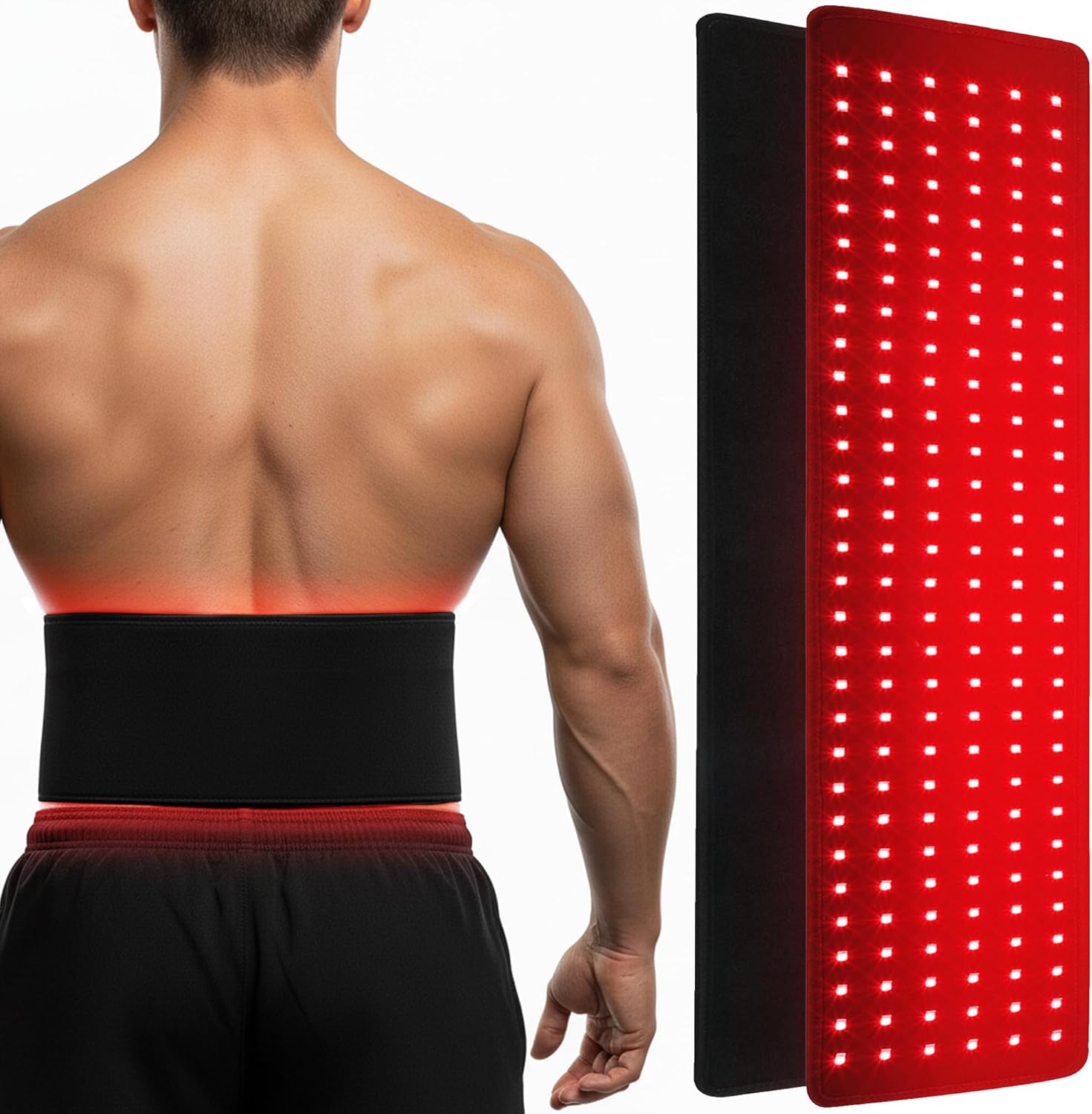 SQUATZ Red Light Therapy for Body - Infrared Light Therapy Wrap for at Home Muscle Recovery, Joint, and Pain Relief - 540 LED Chips in 180 Diodes - Triple Strength Pain Relief