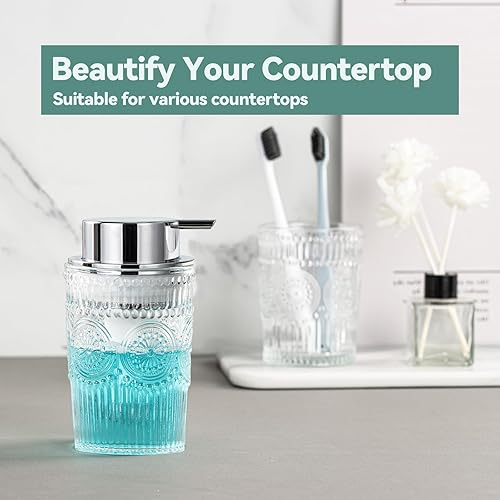 Miniatura 10 de AZMOYAC Dispensador de jabón espumoso, dispensador de jabón de manos espumoso con bomba plateada para baño y cocina, dispensador de jabón de manos