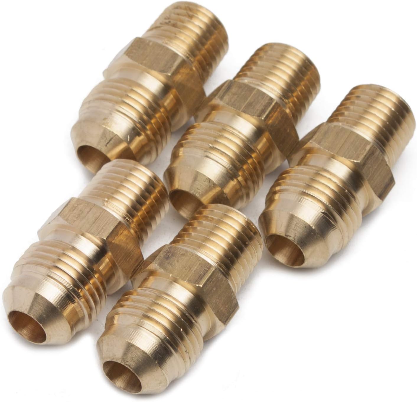 LTWFITTING Brass Flare 3/8" OD x 1/4" Male NPT Connector Tube Fitting(Pack of 5)