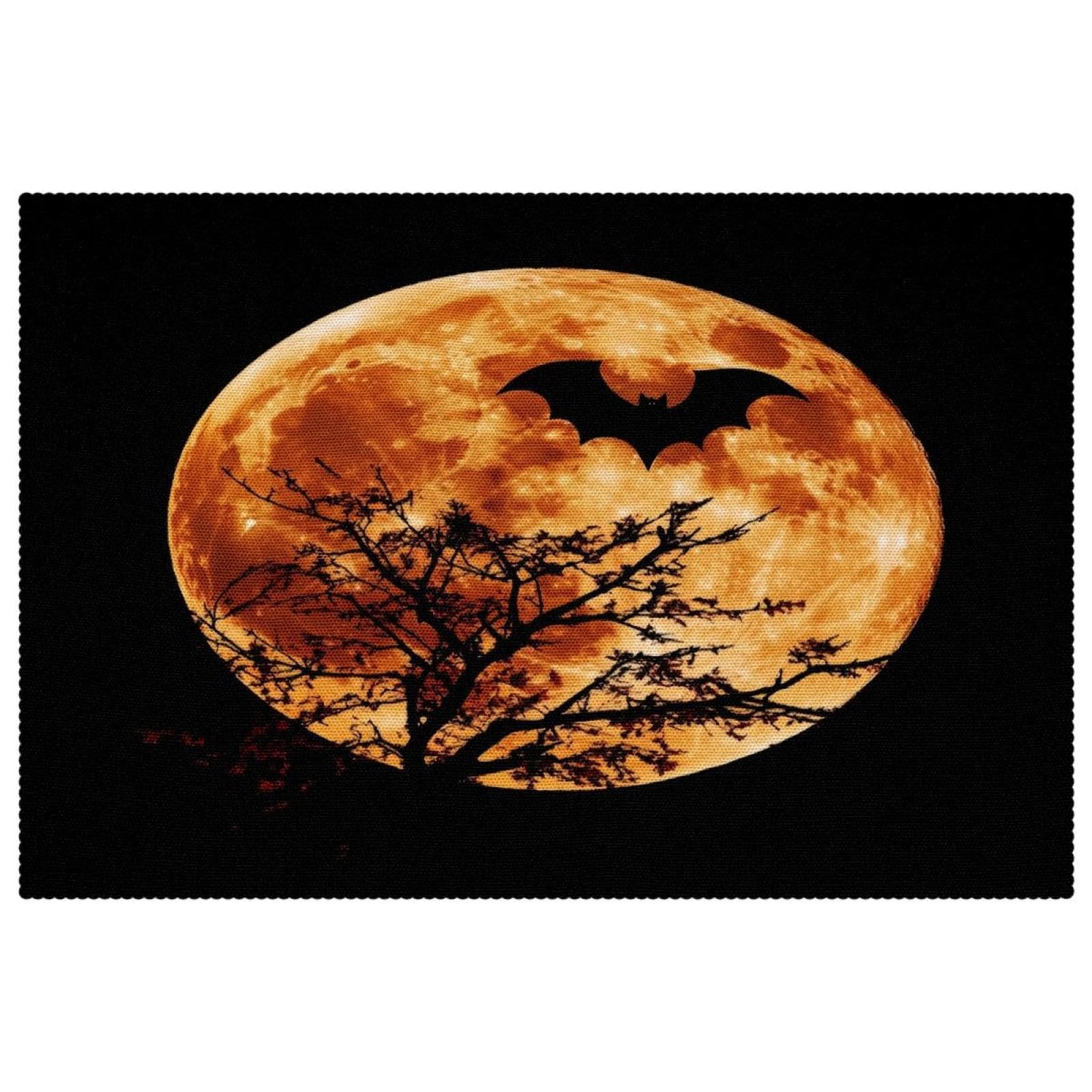 Set de table chauve-souris résistant à la chaleur et lavable pour décoration automnale