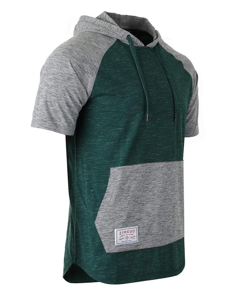 【GENERAL IDEA】Pigment Sweat-Shirt 2色 - Unisex - ZIMEGO Mens Short Sleeve Hoodie - Color Block Hooded Shirt