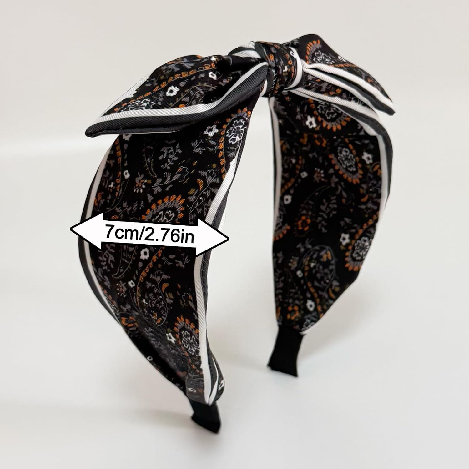 Jseng 4Packs Bow Knotted Headbands for Women, Boho Floral Wide Hair Band
