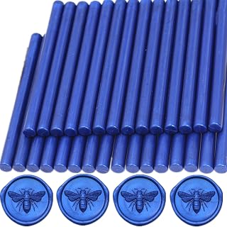 Wax Seal Sticks Sea Blue, 30pcs Glue Gun Wax Sealing Sticks for Wax Seal Stamp, Navy Blue Sealing Wax Sticks Great for Wedding Invitations, Envelope, Christmas Gift Ideas (Sea Blue)