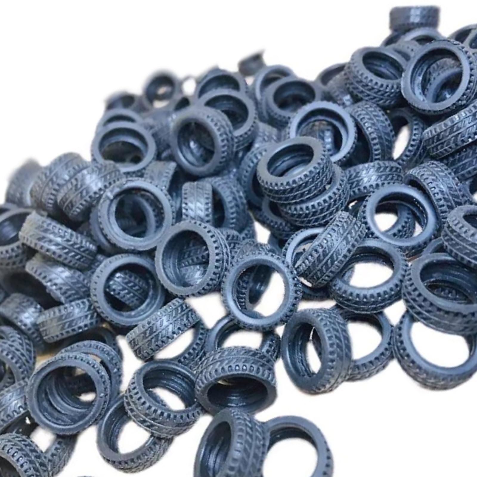 ZEZEFUFU 50 pièces 1/32 modèle de voiture mini pneus en caoutchouc accessoires de scène diamètre 20 mm roue en caoutchouc RC pièces de voiture