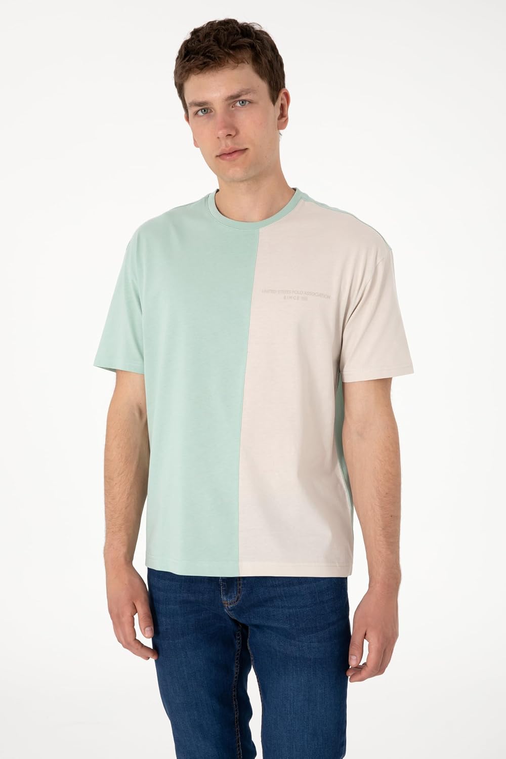 U.S. Polo Assn. Erkek Su Yeşili Tişört 50306903-VR048