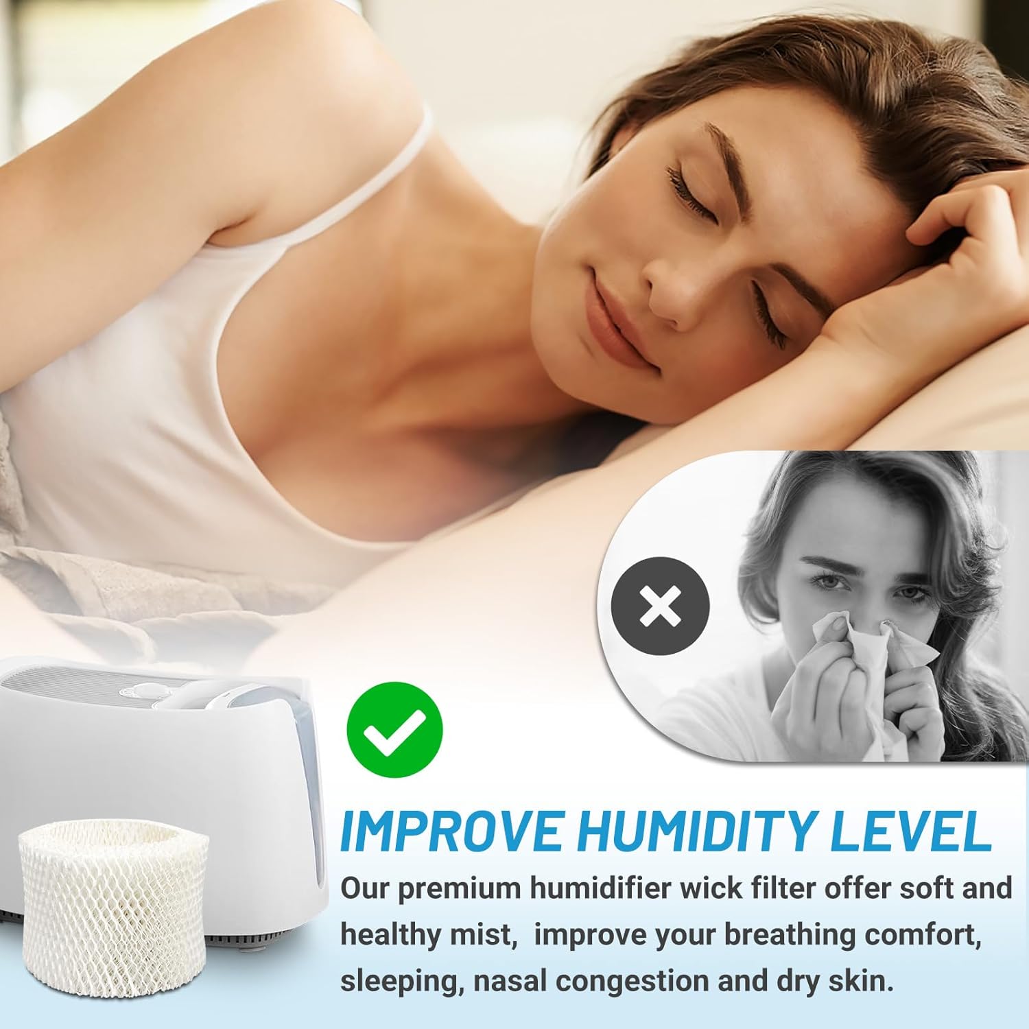 Lemige 4 Pack HAC-504 Humidifier Filters for Honeywell Humidifier HAC-504, HAC-504AW, HAC504V1, HCM350, HCM-350W, HCM-300T, HCM-315T, HCM-600, HCM-710, Replacement Filter A