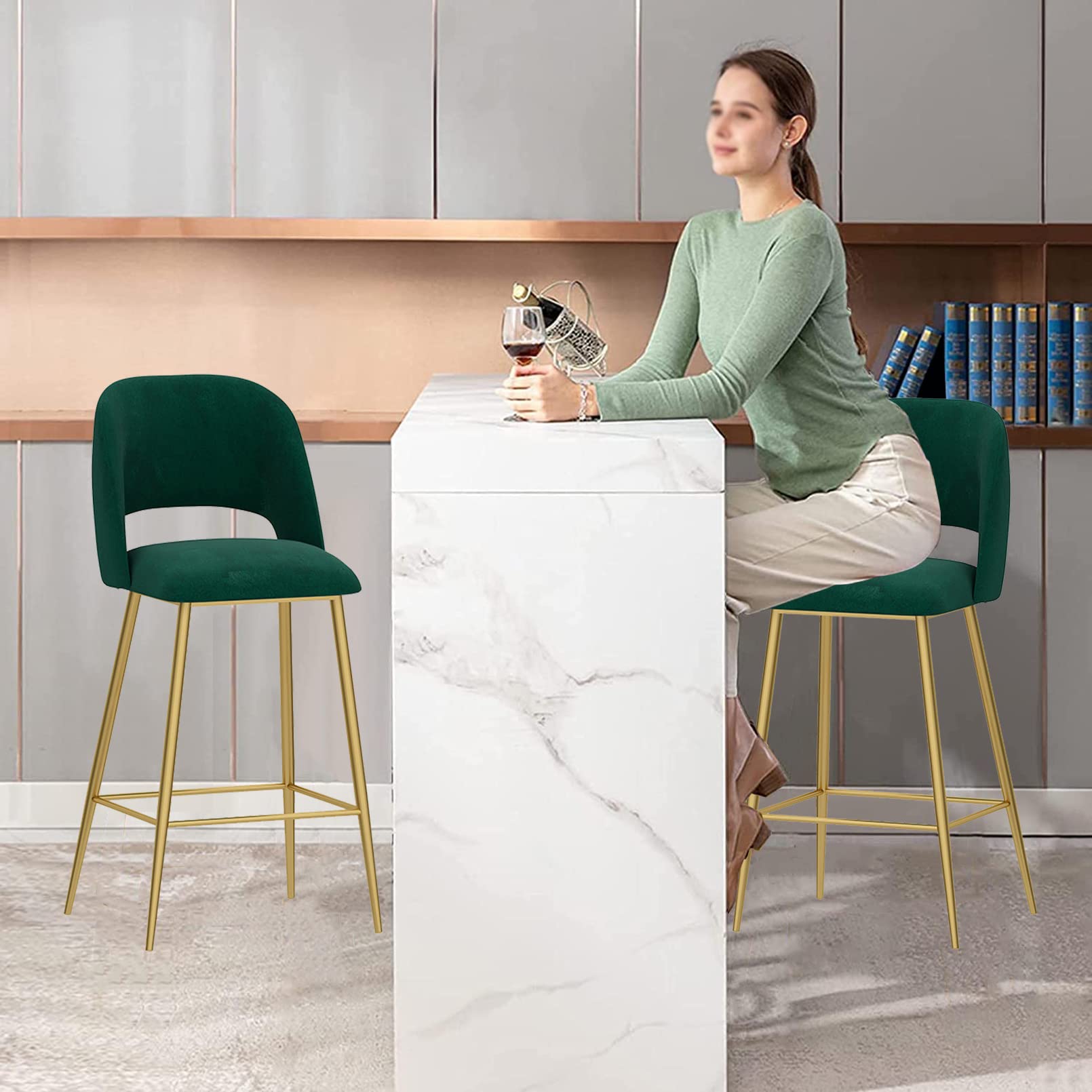 Amazon｜バースツール 2 個セット、カウンター高さのバースツール