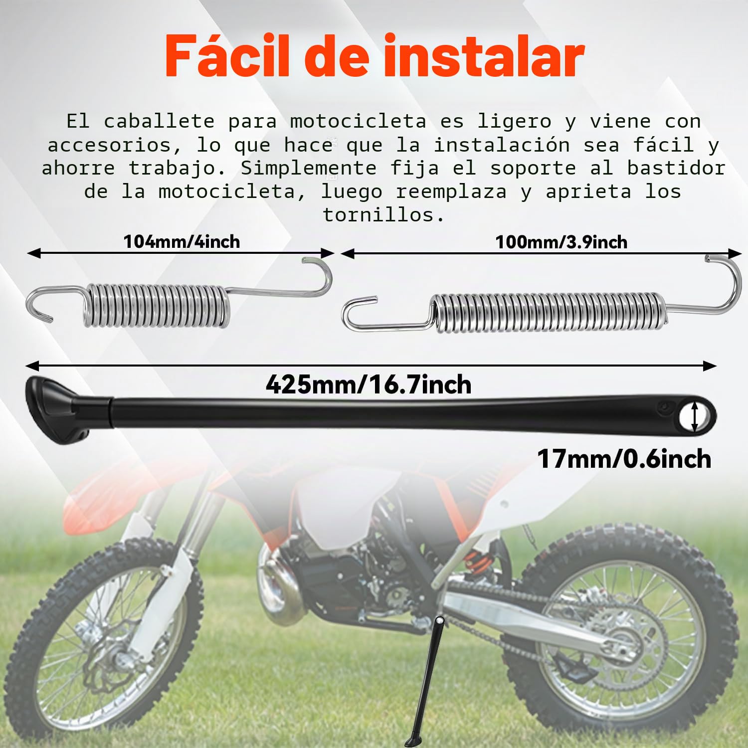 JFG RACING Caballete Lateral Moto,Soporte Rueda Trasera Moto Soporte Caballete Lateral per XCF EXC EXC-F XC XC-W XC-F XCF-W FE FX TE-Nero