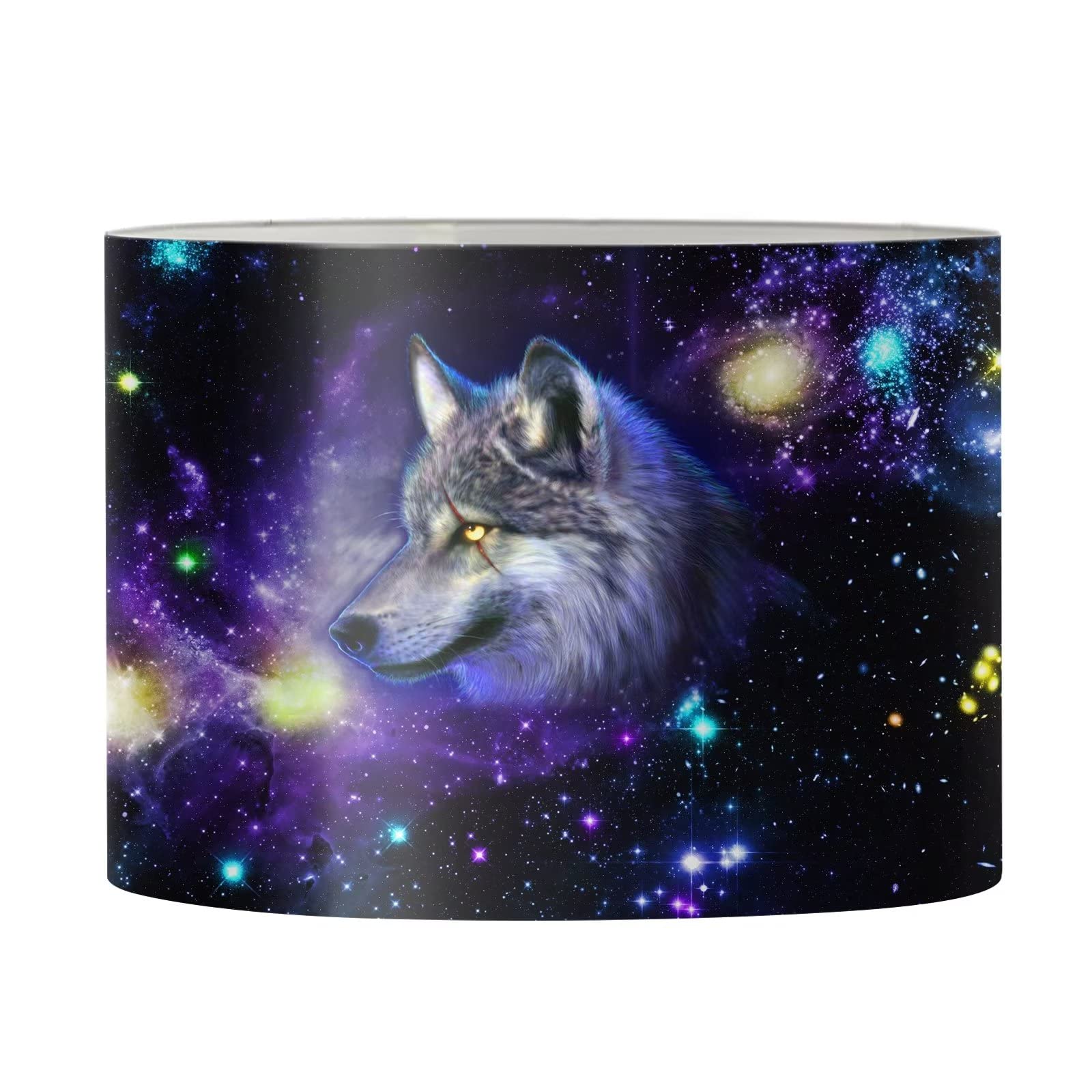 Suhoaziia Galaxy Wolf Lampshades with Metal Frame, Universal Desk Lamps Bedside Table Lamp Night Lights Shade for Bedroom Living Room — image 1