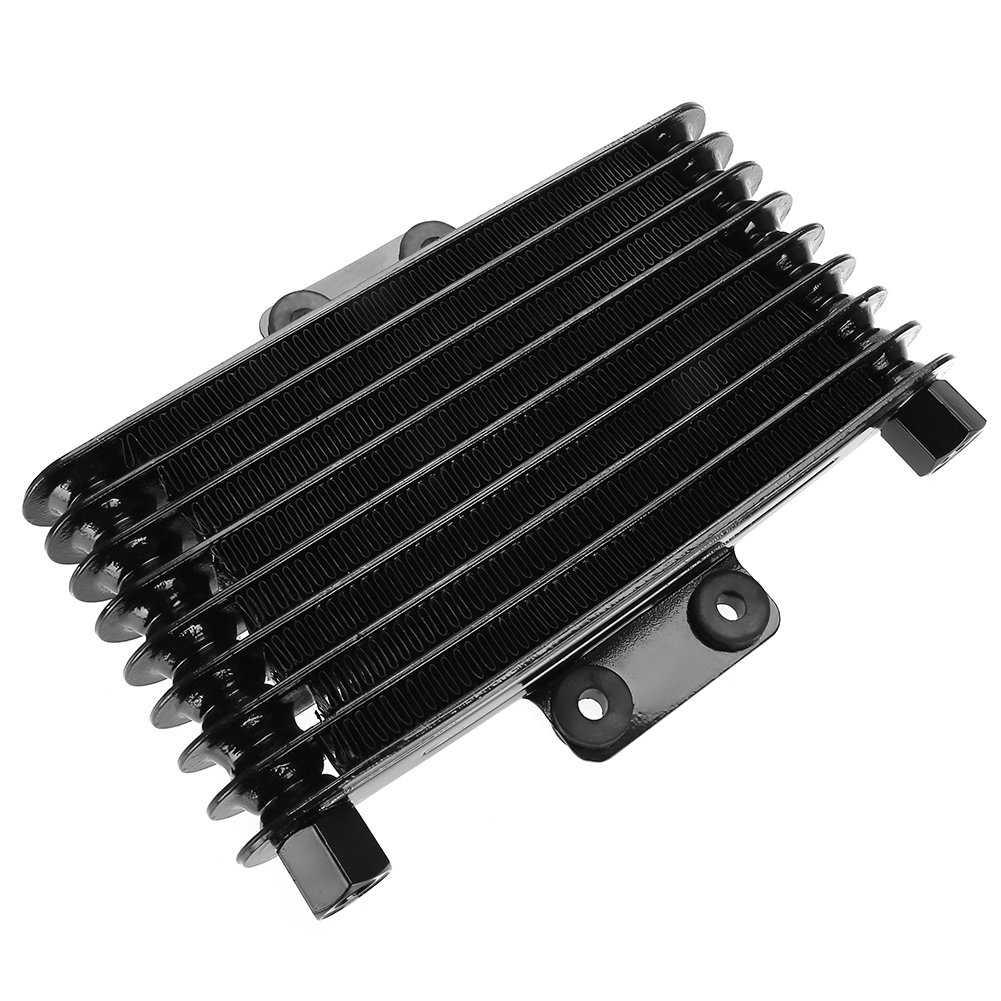 KIMISS Radiatore Olio, Radiatore Di Raffreddamento Motore In Alluminio 125ml Per Moto Dirt Bike Atv(Nero)