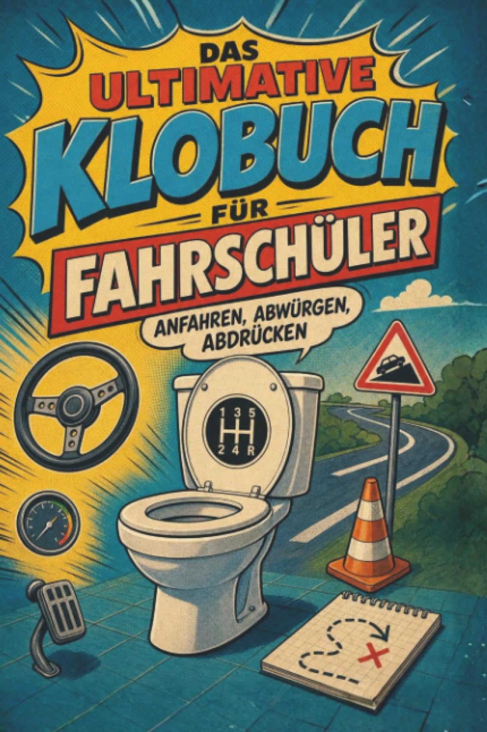 Das ultimative Klobuch für Fahrschüler: Anfahren, abwürgen, abdrücken. Lustiges Geschenk für Fahrschule, Fahrprüfung und Kupplungsdrama