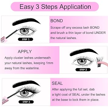 Lash Bond & Seal Clear Lash Glue - DIY Extensions (Waterproof, Long Lasting, Strong Hold 48-72 Hours)