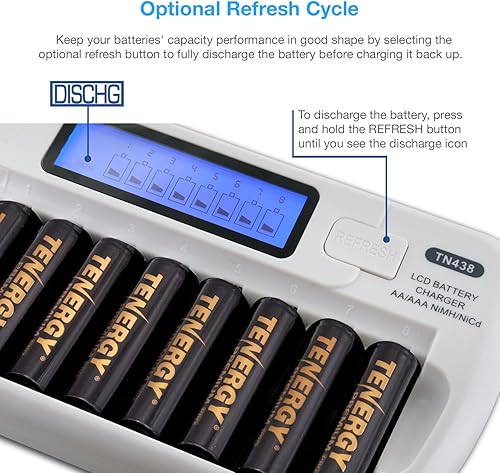 Miniatura 37 de Tenergy TN438 16-bay auto-detectar AA/AAA NIMH/NICD Protección integrado IC LCD Inteligente cargador de batería