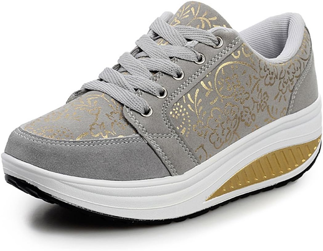 YUHUAWYH Women Walking Sneakers Lightweigh Casual Trainers Wedge Platform Sports Running Shoes for Teen Girls