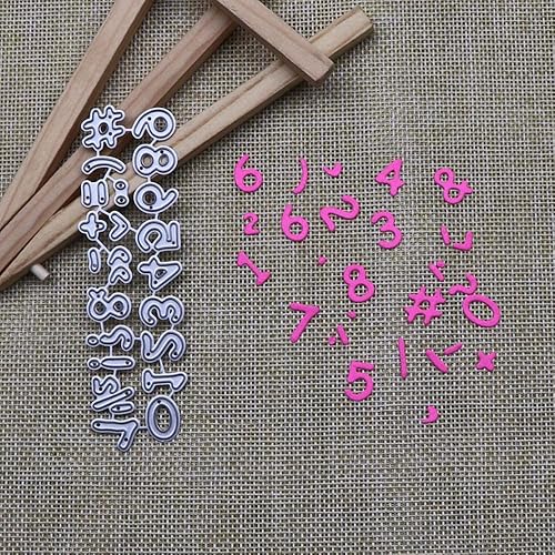 Miniatura 3 de Troqueles de puntuación y números, troqueles de corte para hacer tarjetas, troqueles de corte de metal, troqueles del alfabeto para álbumes de