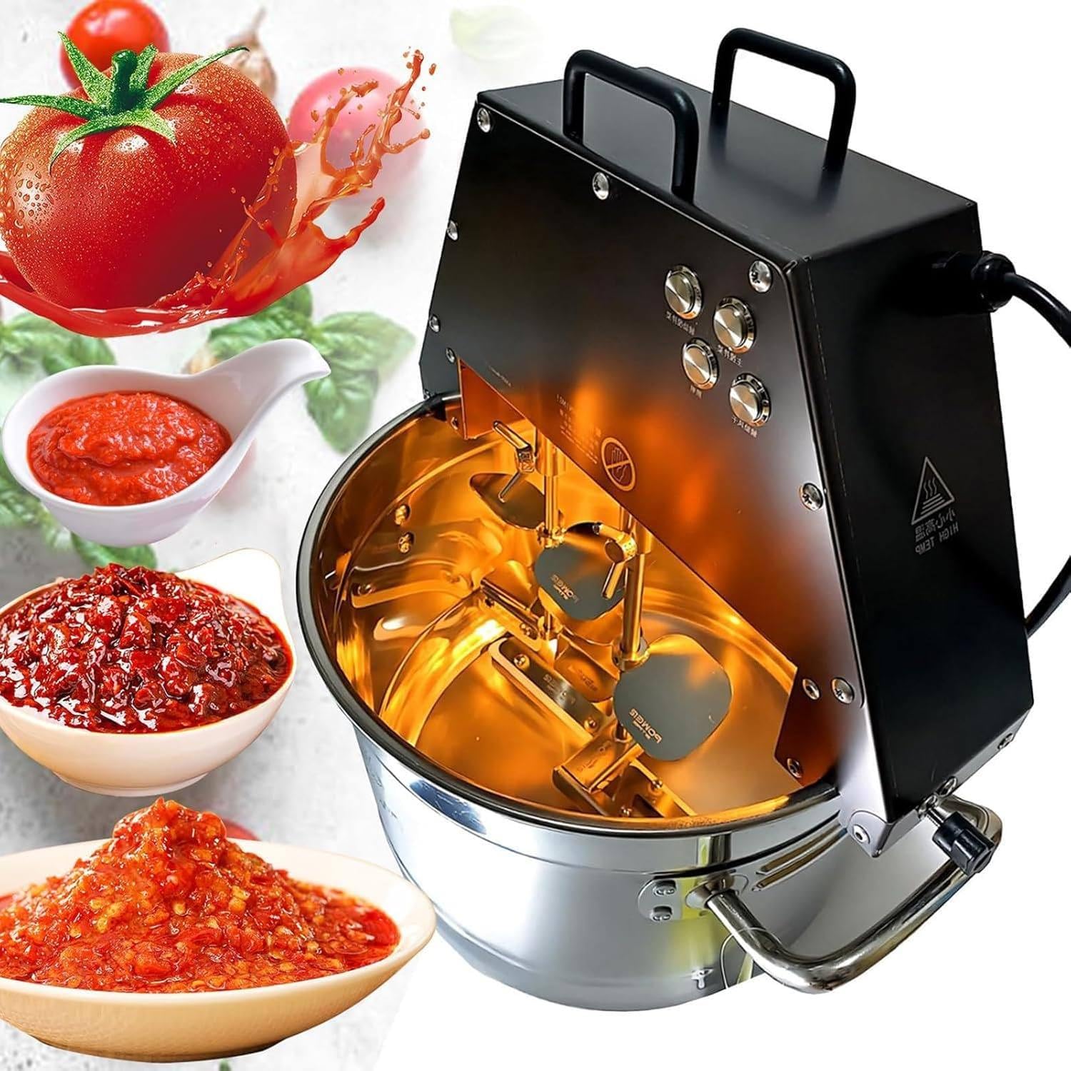 Batidora eléctrica de alimentos, batidora de pie automática para mermelada y salsa, máquina mezcladora de acero inoxidable para cocinar y preparar alimentos, herramienta de agitación de olla caliente