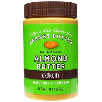Barney Butter Almond Butter, Crunchy, 16 Ounce Jars Pack of 3