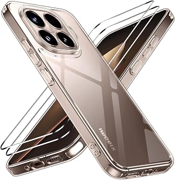 CONSTRAIN - Xiaomi ile uyumlu Mi 15T Pro K l f Kamera  k nt l  Korumal  Yumu ak  effaf Silikon + Ekran Koruyucu Cam Set