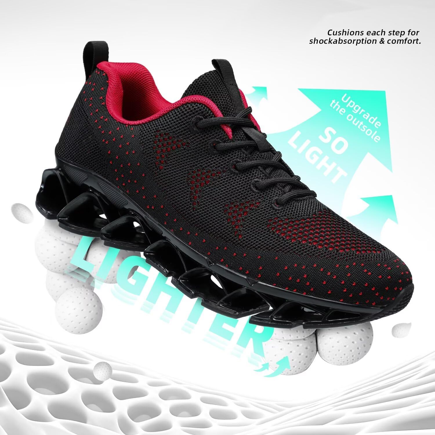 Mens Walking Shoes Blade Non Slip Fashion Sneakers Breathable Mesh Soft Sole Casual Athletic Running Sport Shoes