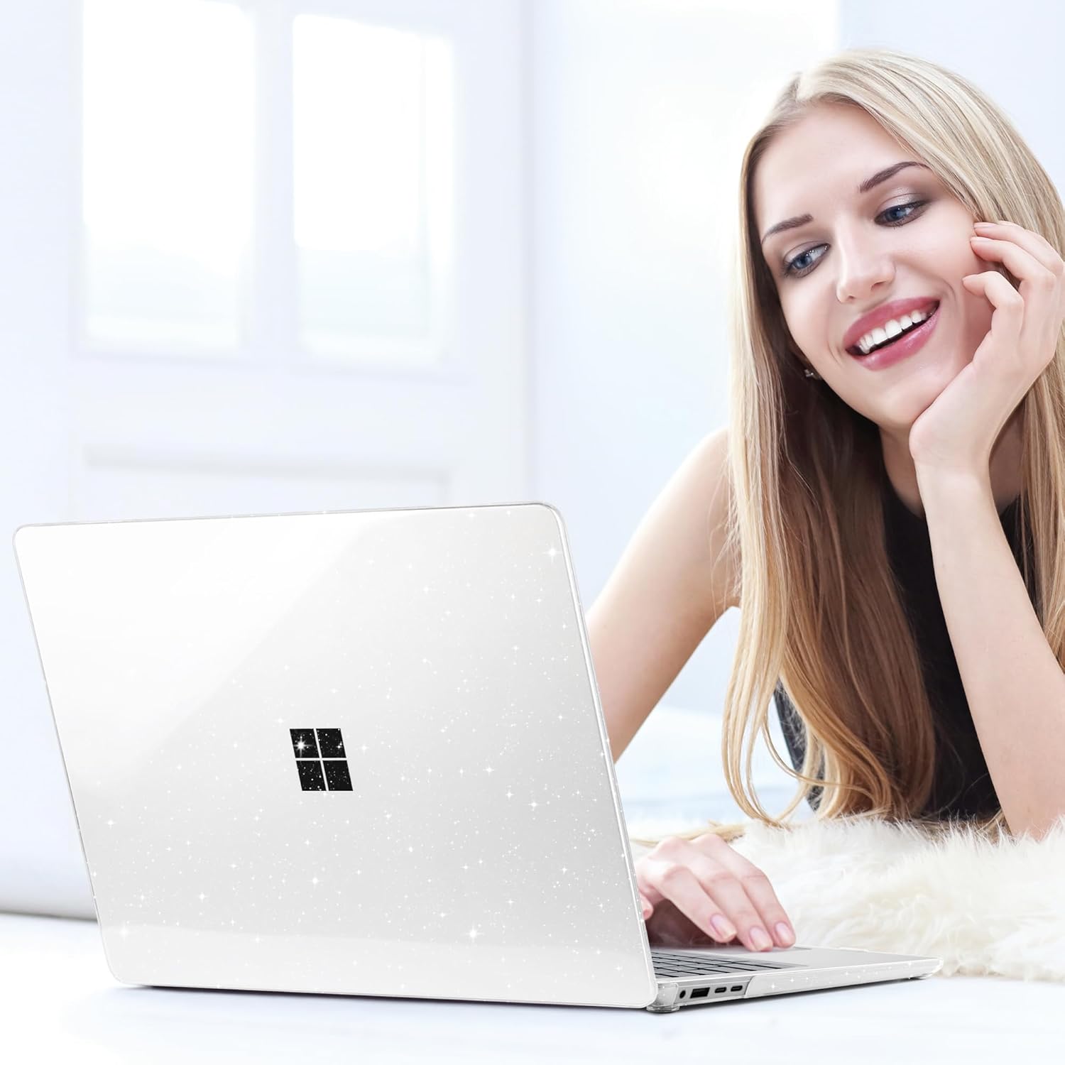 Batianda Premium Crystal Case for Microsoft Surface Laptop 13.8-inch Touchscreen 2024 (7th Edition) Lightweight Durable Scratch-Resistant, with Keyboard Cover & Screen Protector, Bling Clear - Image 9