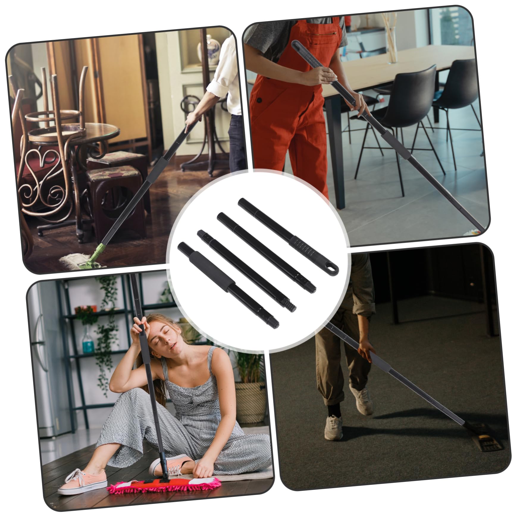 FRCOLOR Rotating Mop Part Pole Broom Rods Mop Rod Replacement for Commercial Home